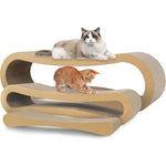 3-in-1 Cat Scratcher Cardboard – Scratch Board, Furniture Protector & Cozy Cat Bed
