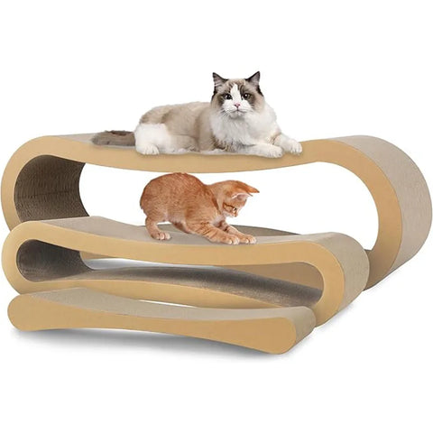 3-in-1 Cat Scratcher Cardboard – Scratch Board, Furniture Protector & Cozy Cat Bed