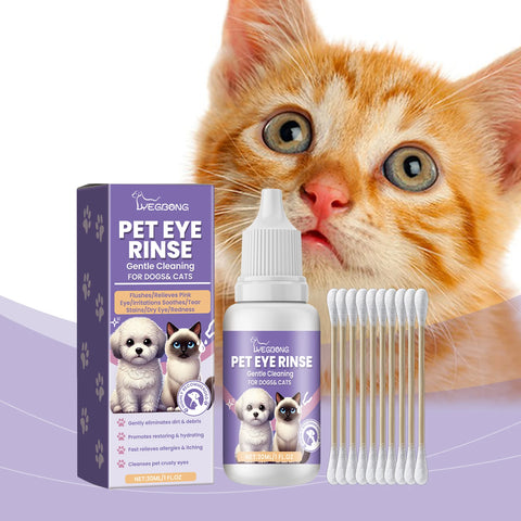 Yegbong 30ml Pet Eye Cleaner Drops – Tear Stain Remover & Eye Nourisher for Dogs & Cats