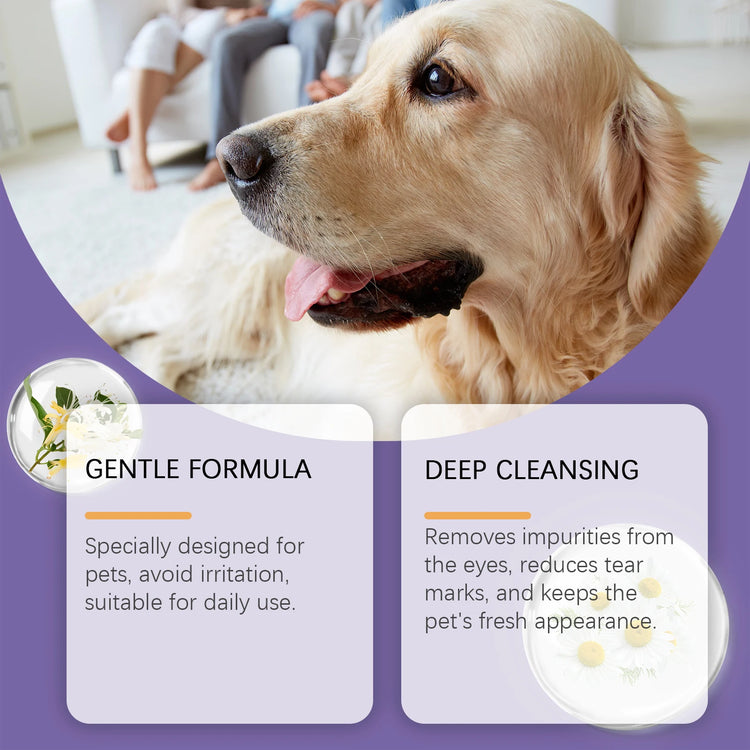 Yegbong 30ml Pet Eye Cleaner Drops – Tear Stain Remover & Eye Nourisher for Dogs & Cats