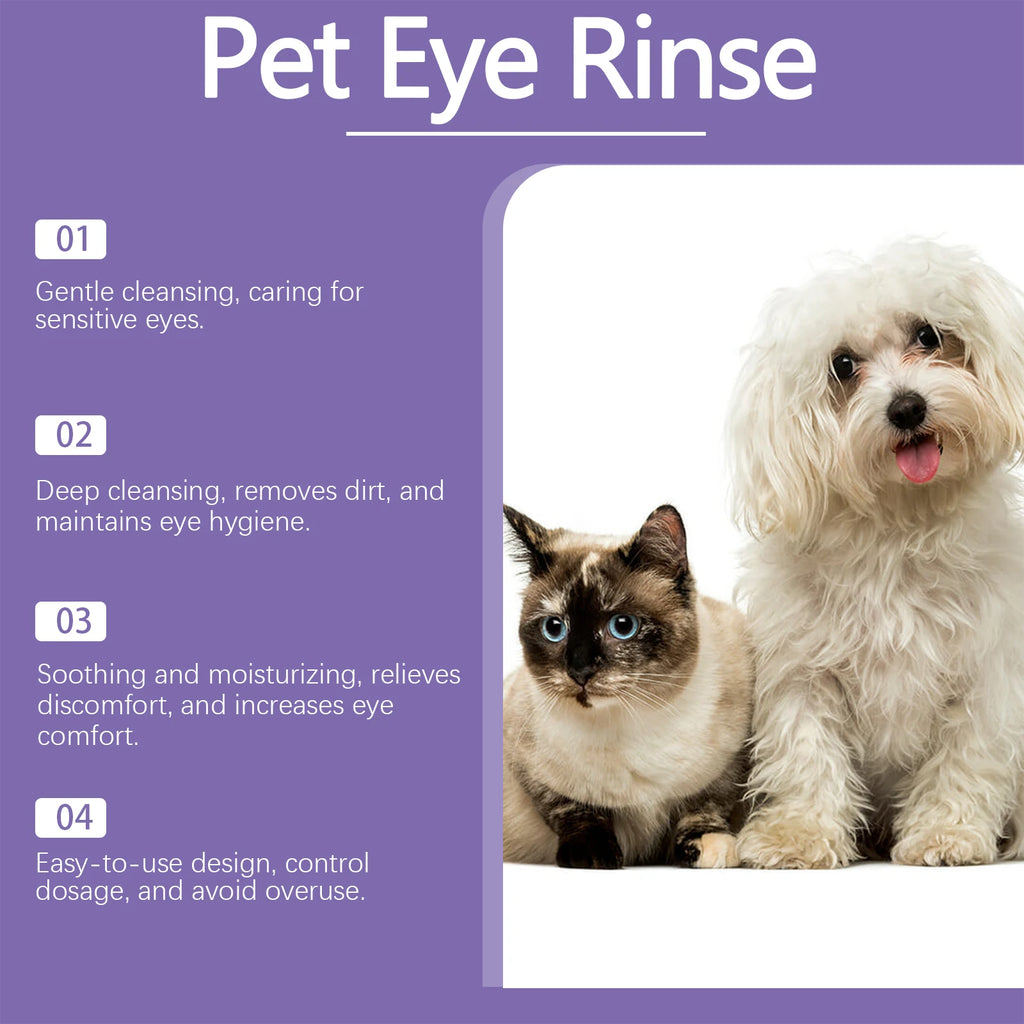 Yegbong 30ml Pet Eye Cleaner Drops – Tear Stain Remover & Eye Nourisher for Dogs & Cats