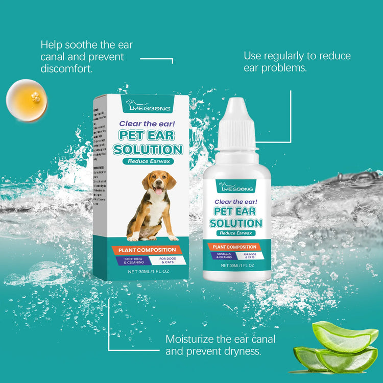 Yegbong 30ml Pet Ear Cleaner Drops – Soothing Ear Care for Dogs & Cats