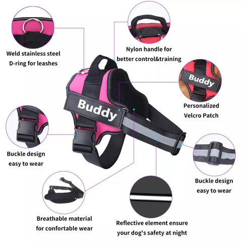 Personalized No-Pull Dog Harness – Reflective, Breathable Vest for Small to Large Dogs