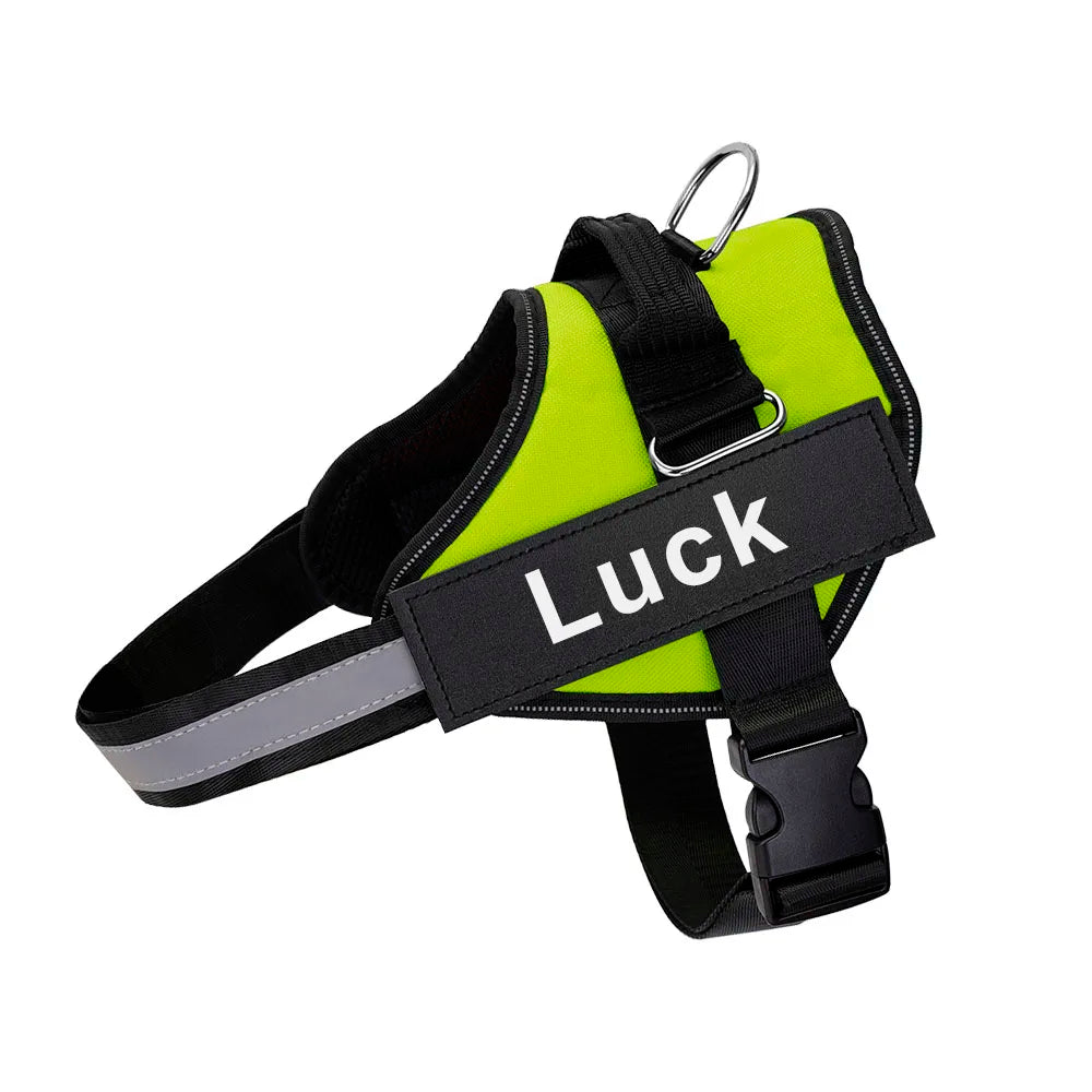 Customizable No-Pull Dog Harness Vest – Reflective & Breathable Outdoor Gear