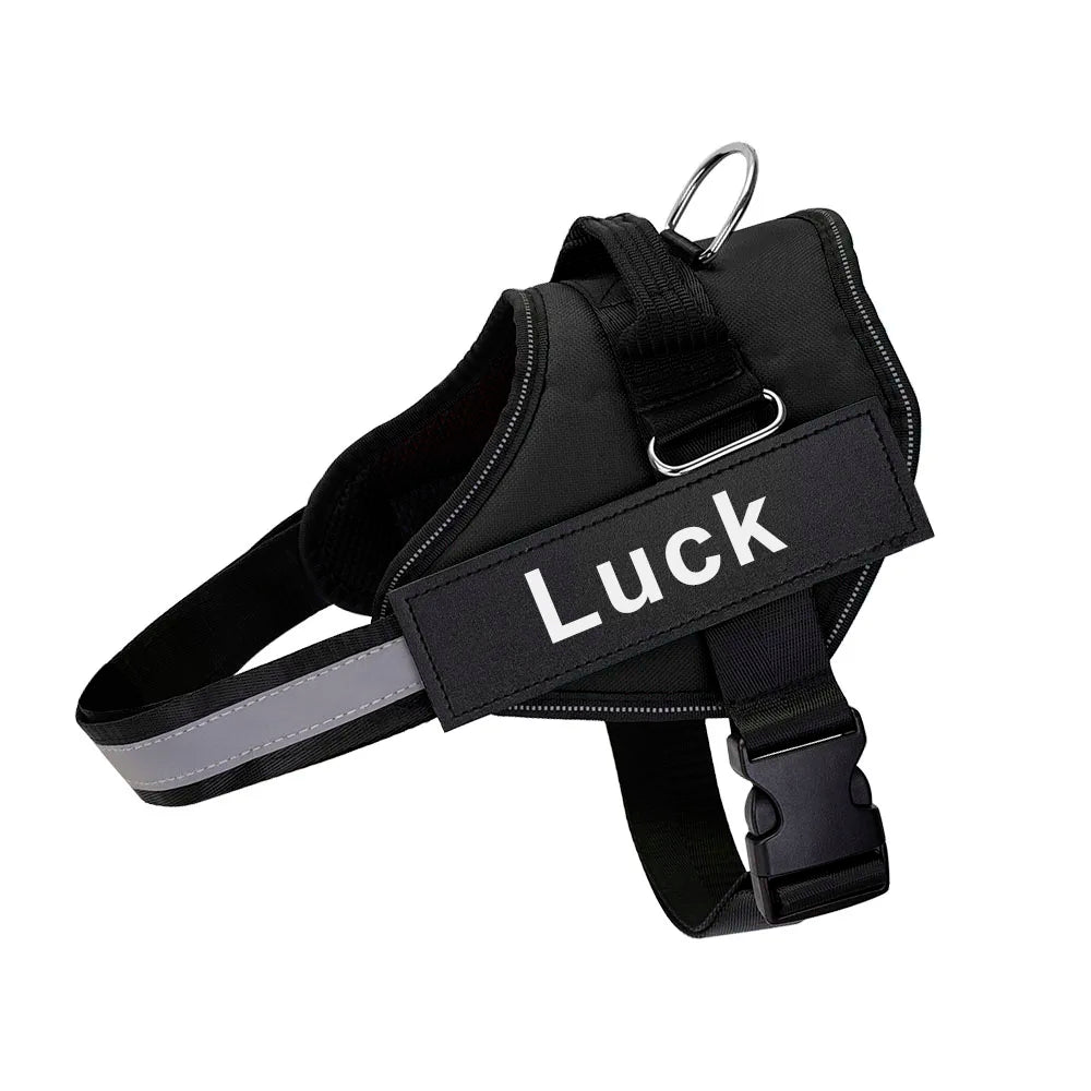 Customizable No-Pull Dog Harness Vest – Reflective & Breathable Outdoor Gear