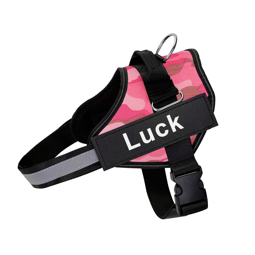 Customizable No-Pull Dog Harness Vest – Reflective & Breathable Outdoor Gear