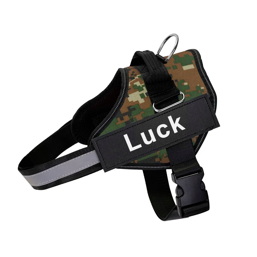 Customizable No-Pull Dog Harness Vest – Reflective & Breathable Outdoor Gear