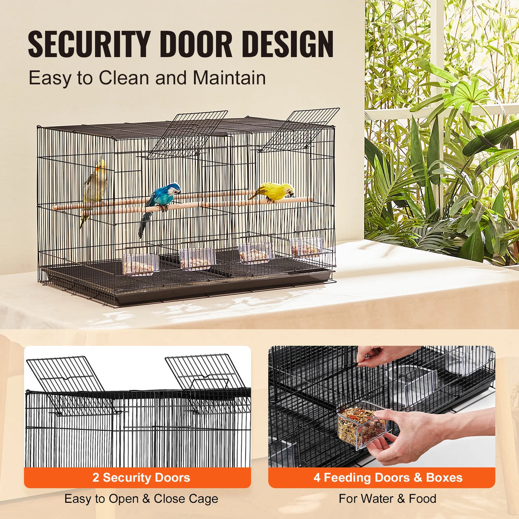SucceBuy 30-In Flight Bird Cage – Stackable Divided Cage for Small Birds & Travel