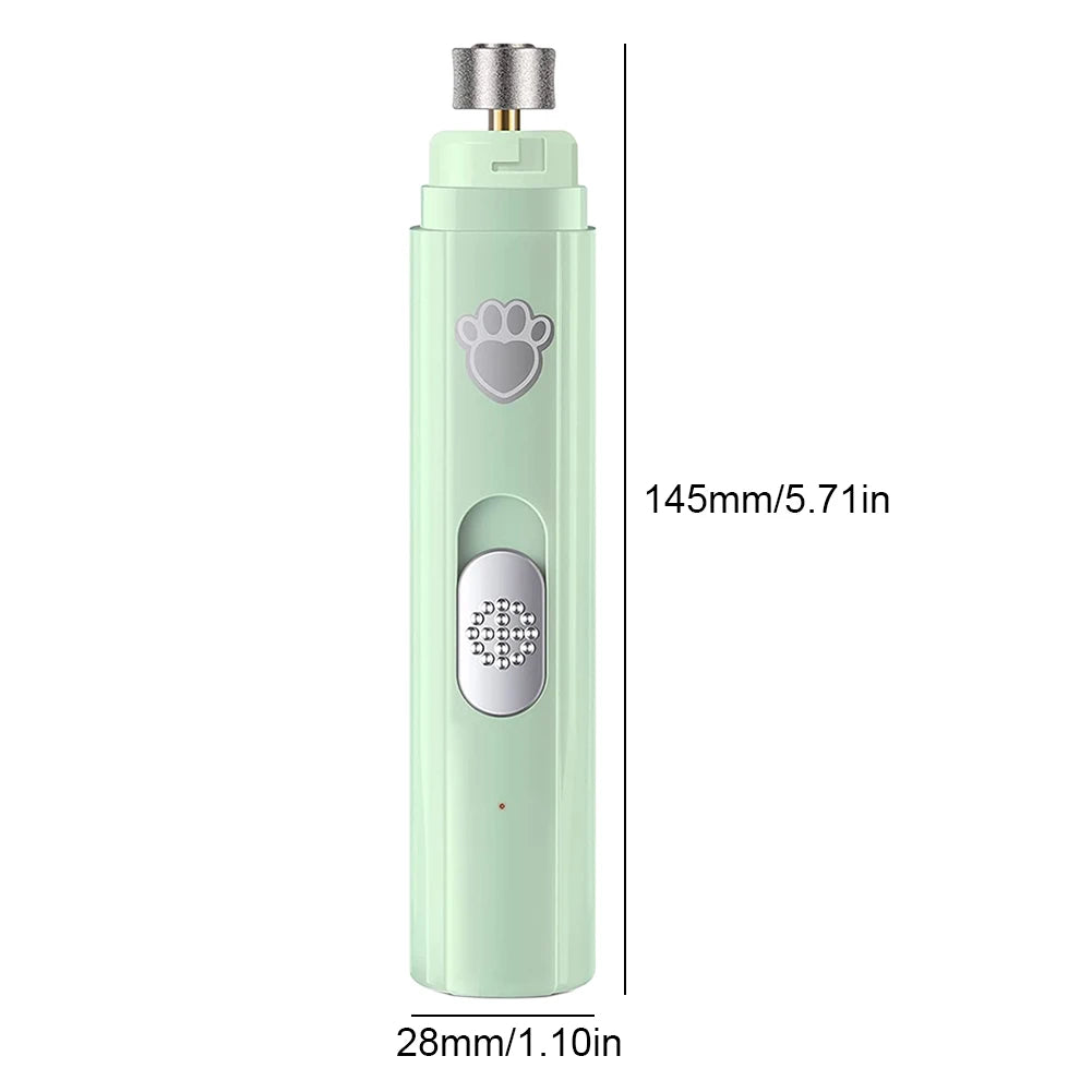 Electric Pet Nail Grinder – USB Rechargeable, Low Noise, LED Light for Dogs & Cats