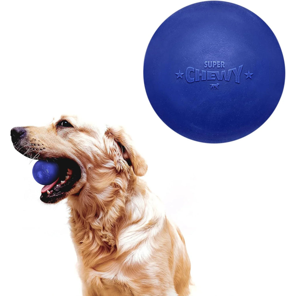 SuperChewy Tough Dog Ball Toy – Strong Natural Rubber Fetch & Chew Toy for Large Dogs
