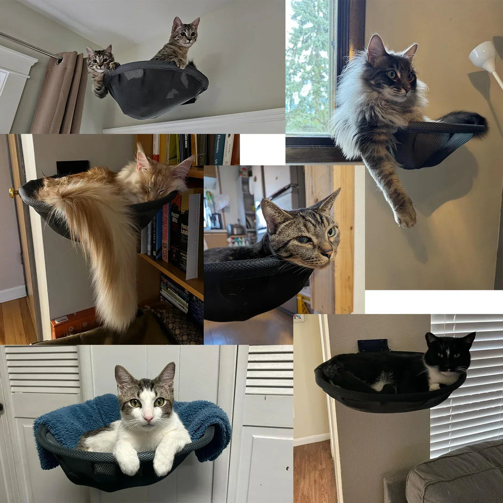 Wall-Mounted Foldable Cat Hammock – Space-Saving Comfort & Fun