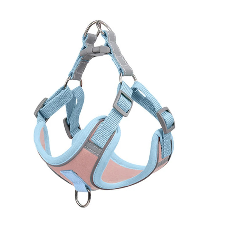 Adjustable Reflective Dog & Cat Harness with Leash – Comfortable, Breathable, and Safe for Small Pets