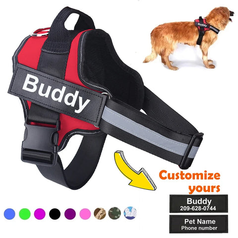 Personalized No-Pull Dog Harness – Reflective, Breathable Vest for Small to Large Dogs