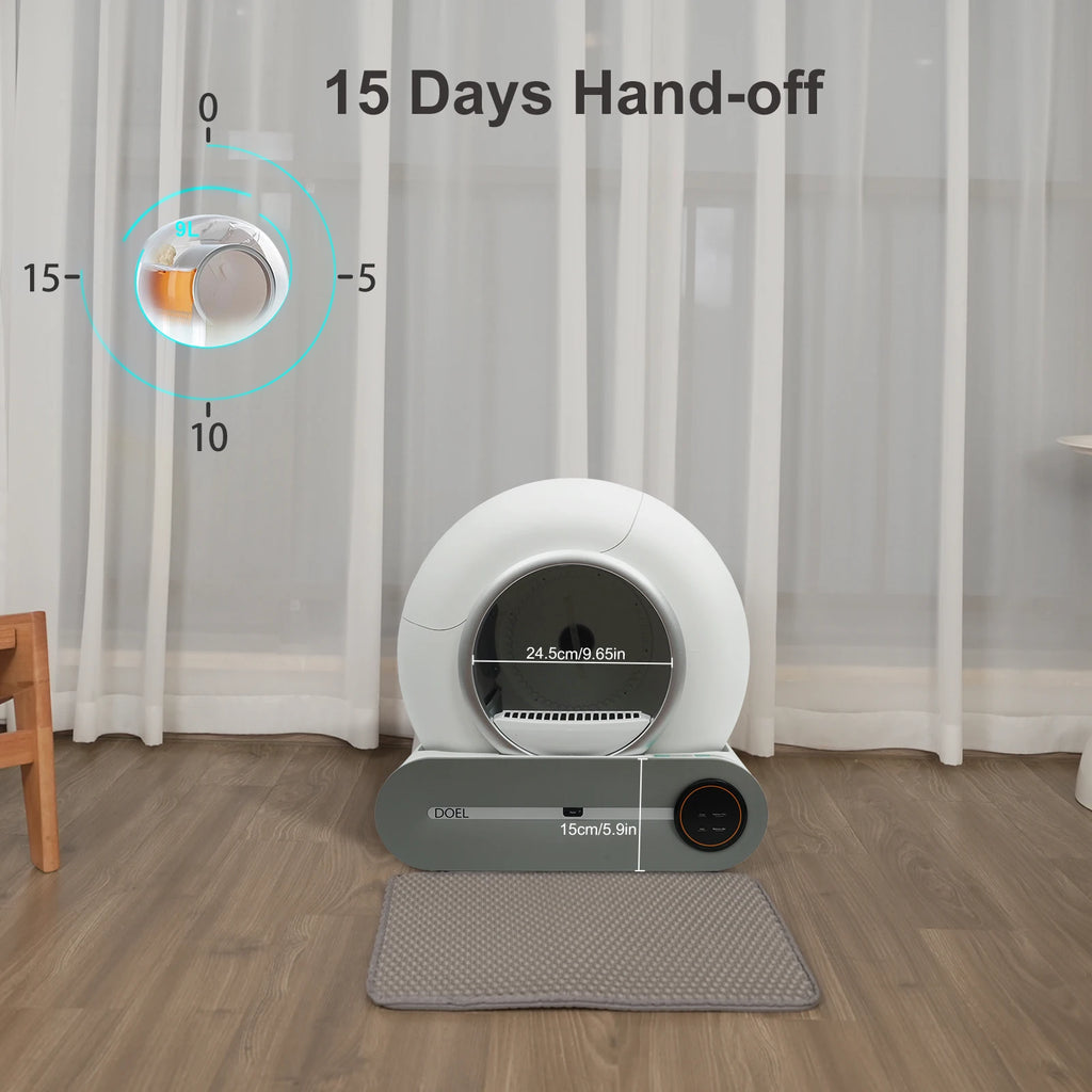 DOEL 65L Automatic Self-Cleaning Cat Litter Box – Smart WiFi-Controlled Cat Toilet with Trash Bag & Litter Mat