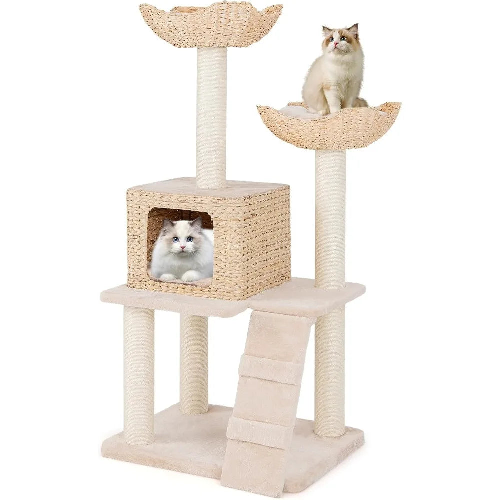 48" Cattail Cat Tree – Play, Rest & Scratch in Style