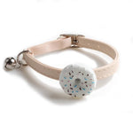 Cute Elastic Safety Cat Collar with Bell – Kawaii Heart & Donut Charms