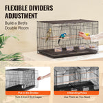 SucceBuy 30-In Flight Bird Cage – Stackable Divided Cage for Small Birds & Travel