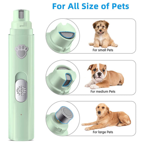 Electric Pet Nail Grinder – USB Rechargeable, Low Noise, LED Light for Dogs & Cats
