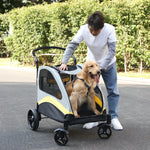 Dog Stroller Ultra-Large 4 Wheels – Foldable Pet Jogger Wagon & Travel Trolley