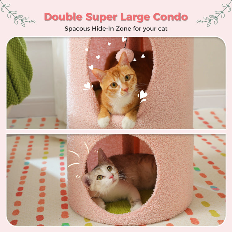 2-Storey Indoor Cat Condo – Cozy Flower Bed Hideaway