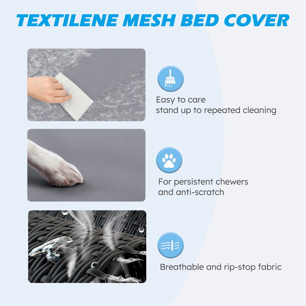 Elevated Dog Bed – Cooling Raised Pet Cot with Chew-Proof Mesh & Metal Frame