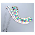 Pet Cat Toy Feather Teaser Wand – Colorful Caterpillar Rod for Endless Cat Fun