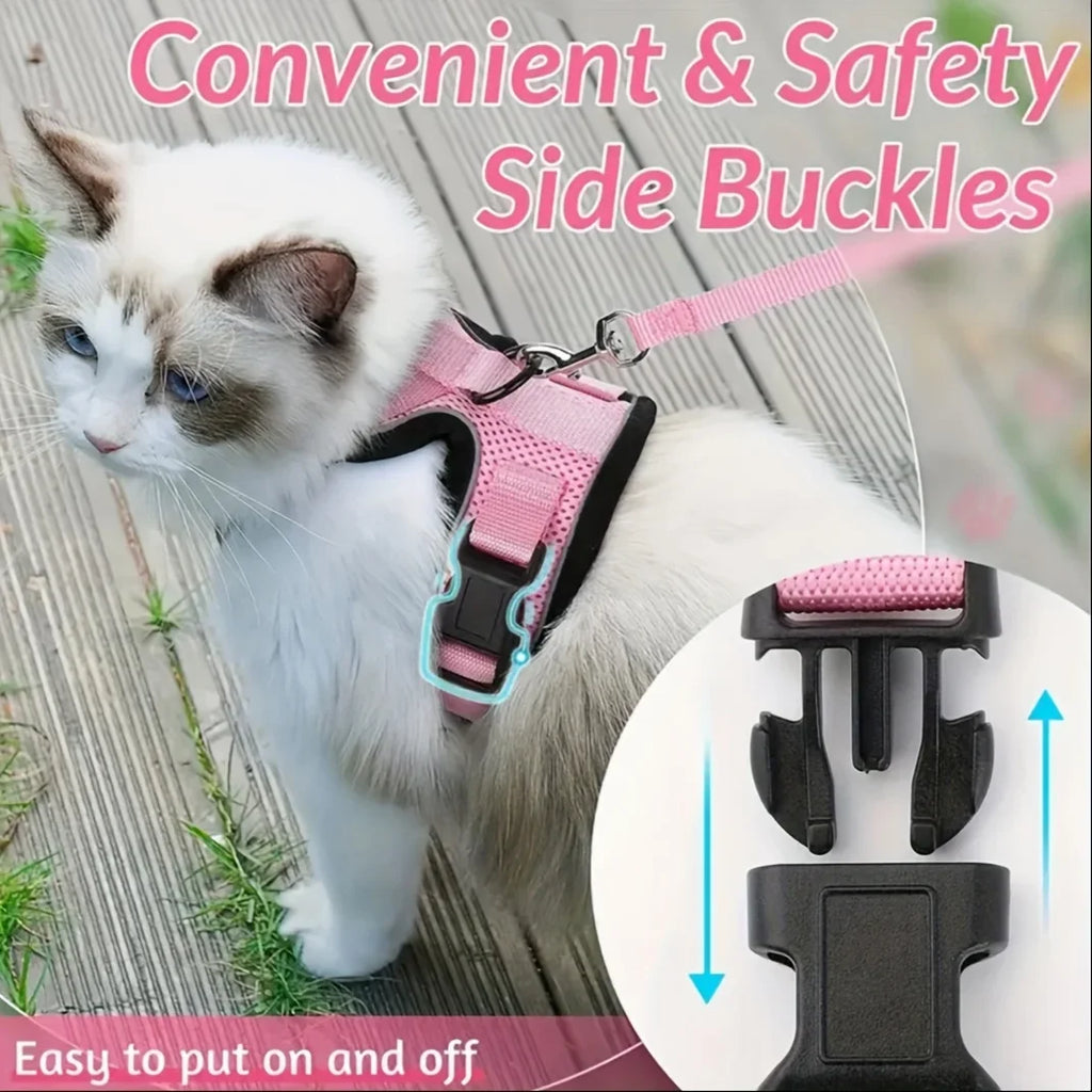 Adjustable Non-Slip Cat Leash with Vest – Safe, Comfortable Outdoor Adventures