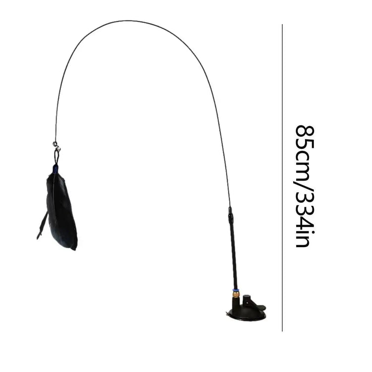 Cat Wand Toy with Detachable Feather & Suction Cup – Fun Exercise & Interactive Play