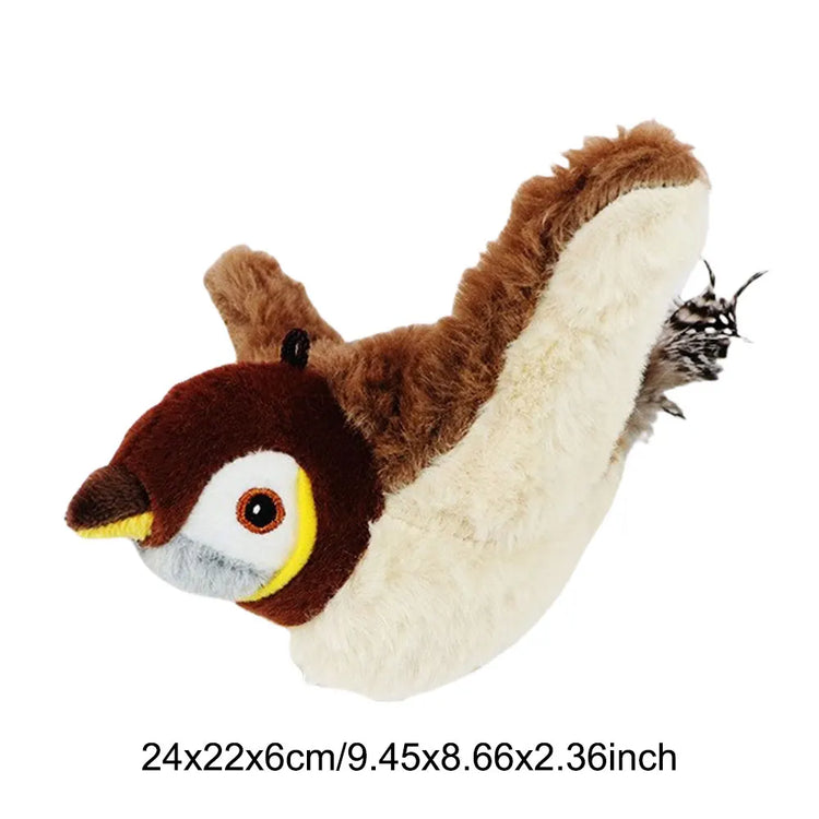 Interactive Chirping Bird Cat Toy – Flapping Plush with Catnip for Indoor Cats & Kittens