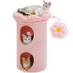 2-Storey Indoor Cat Condo – Cozy Flower Bed Hideaway