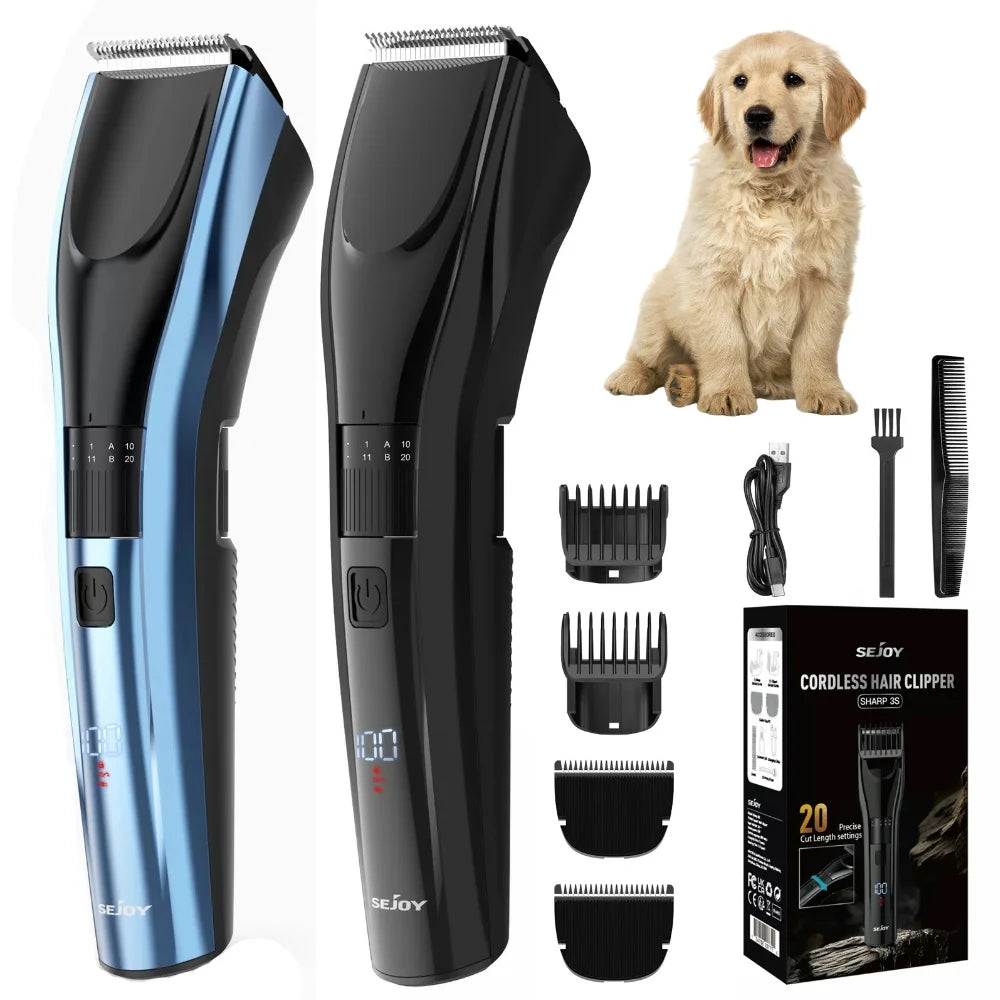 Sejoy Pet Hair Clippers – ShARP3S Cat & Dog Hair Trimmer for Home Grooming