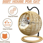 Wicker Cat Swing Bed – Handmade Comfort & Fun for Your Feline Friend