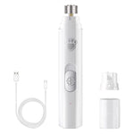 Electric Pet Nail Grinder – USB Rechargeable, Low Noise, LED Light for Dogs & Cats