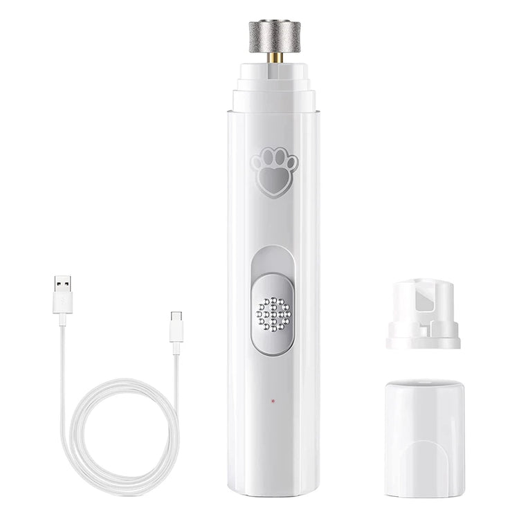 Electric Pet Nail Grinder – USB Rechargeable, Low Noise, LED Light for Dogs & Cats