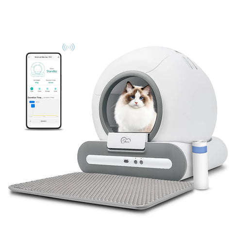 DOEL Automatic Self-Cleaning Cat Litter Box – Smart App-Controlled Toilet with Mat for Multiple Large Cats