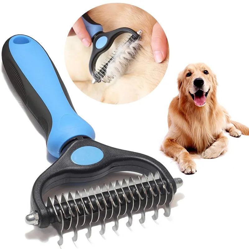 Dog Brush Pet Hair Remover – Professional Shedding & Grooming Tool for Dogs & Cats