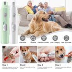 Electric Pet Nail Grinder – USB Rechargeable, Low Noise, LED Light for Dogs & Cats