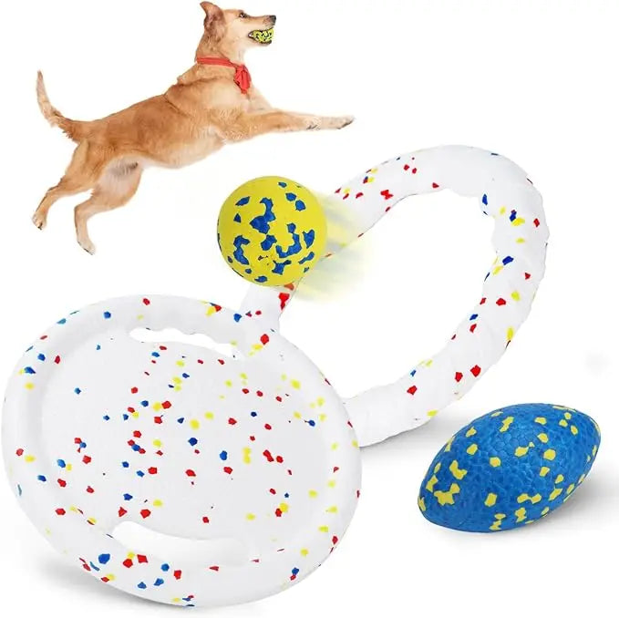 Nobleza Indestructible Fly Disc & Ball Toy Set – Durable Outdoor Interactive Toy for Dogs