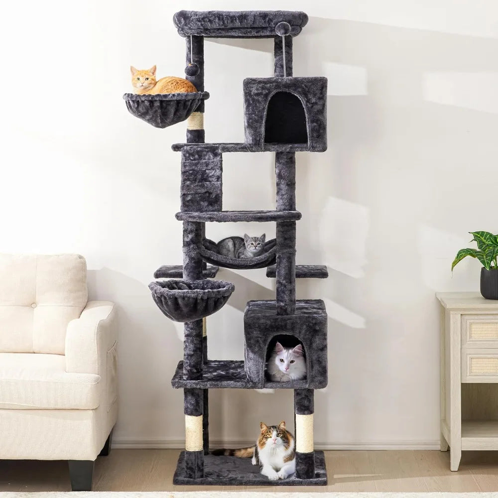 73" Multi-Level Cat Tree Tower – The Ultimate Jungle Gym for Big Cats