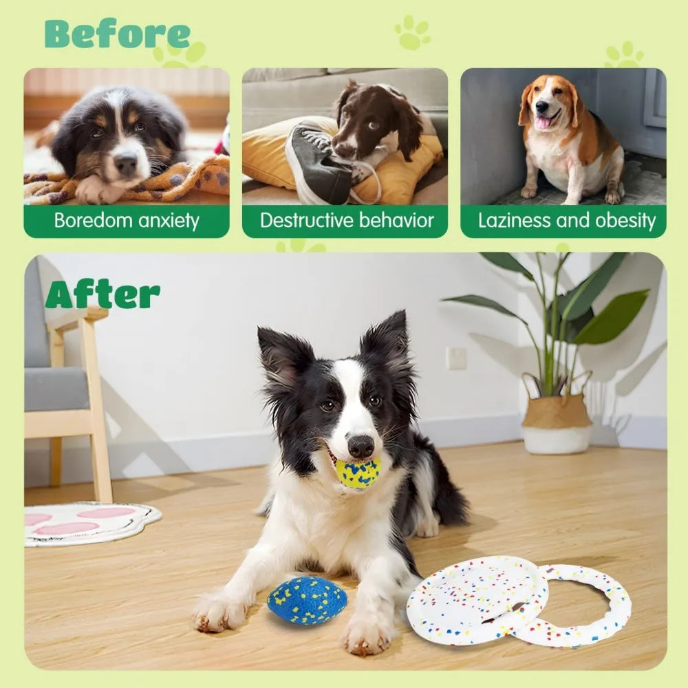 Nobleza Indestructible Fly Disc & Ball Toy Set – Durable Outdoor Interactive Toy for Dogs