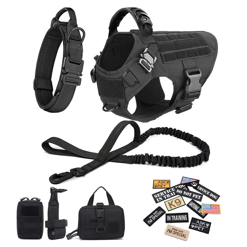 Military Tactical Dog Harness Set – Complete Training Gear