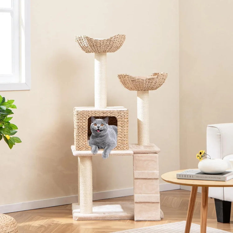 48" Cattail Cat Tree – Play, Rest & Scratch in Style