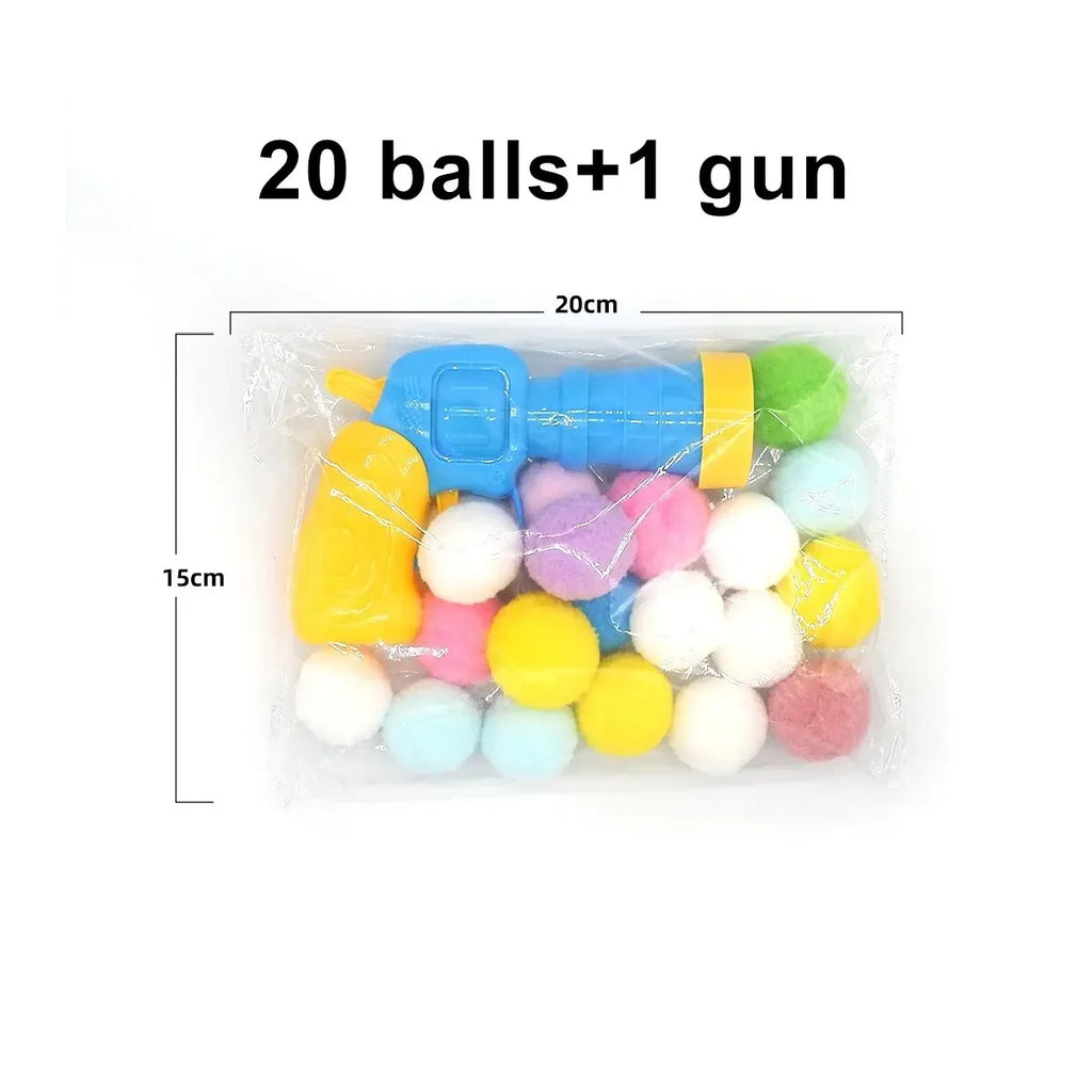 Cat Plush Toy Gun Set – Mini Shooting Plush Balls for Interactive Pet Fun