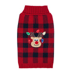 Plaid Pet Dog Sweater – Knitted Turtleneck Sweatshirt for Small & Medium Dogs