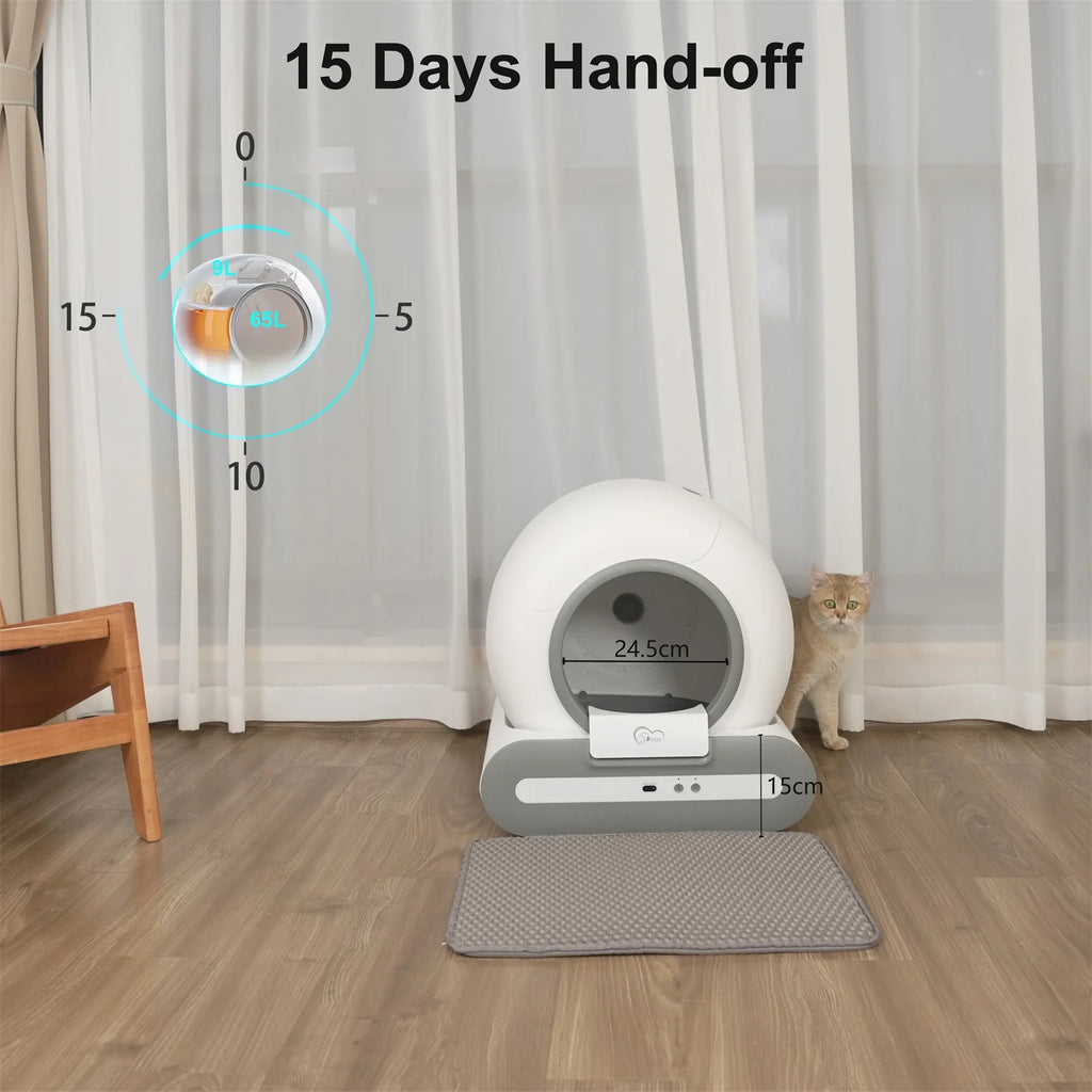 DOEL Automatic Self-Cleaning Cat Litter Box – Smart App-Controlled Toilet with Mat for Multiple Large Cats