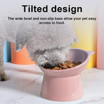 Tilted Elevated Cat Food Bowl – Ergonomic, Anti-Vomiting, Non-Slip Design for Comfortable Mealtime