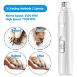Electric Pet Nail Grinder – USB Rechargeable, Low Noise, LED Light for Dogs & Cats