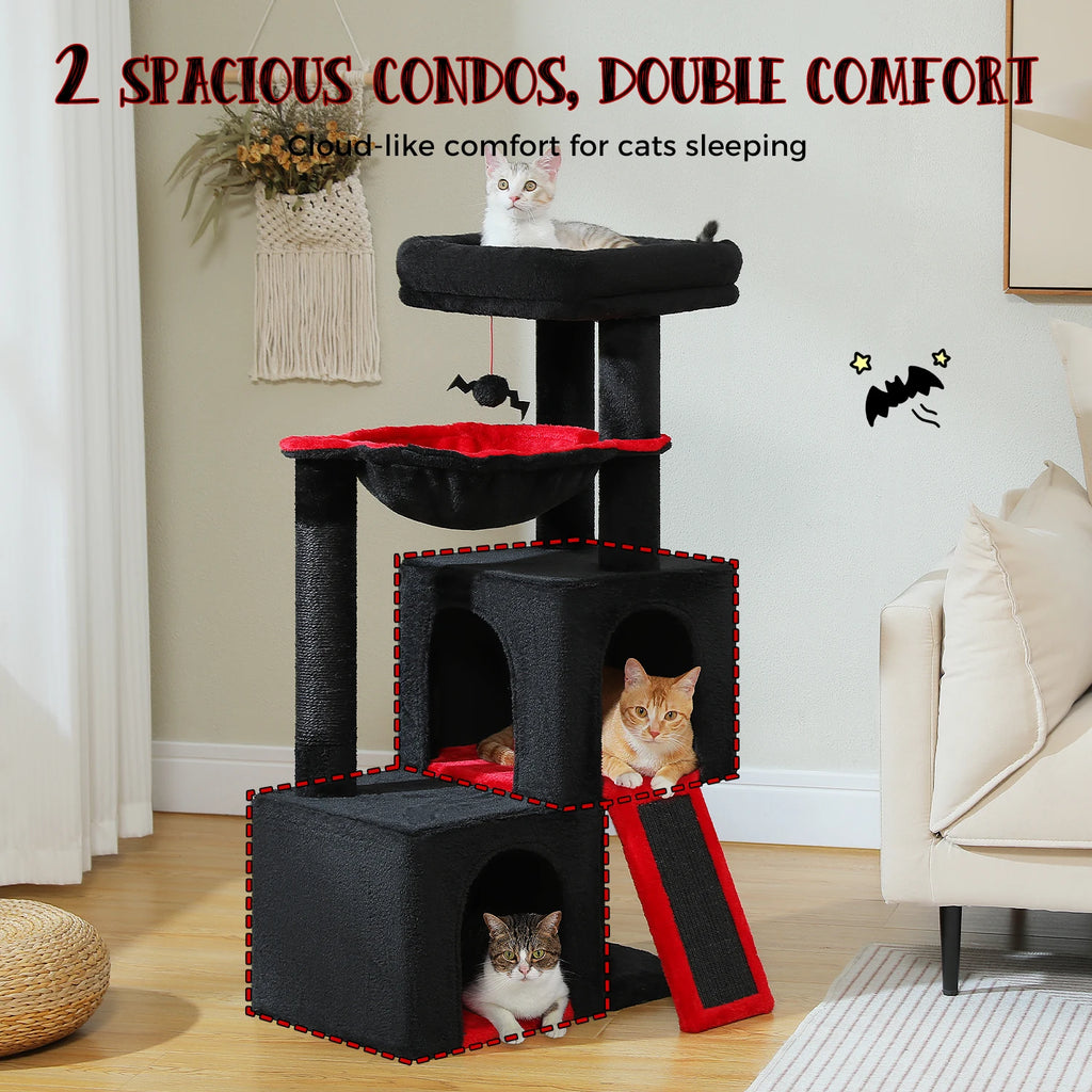 Large Multi-Level Cat Tree – Cozy Condos, Sisal Scratching Posts & Fun Toys for Indoor Cats