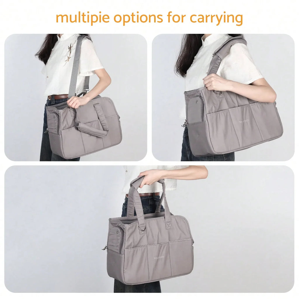 Removable Women’s Pet Carrying Handbag – Dark Gray Carrier for Small Dogs & Cats
