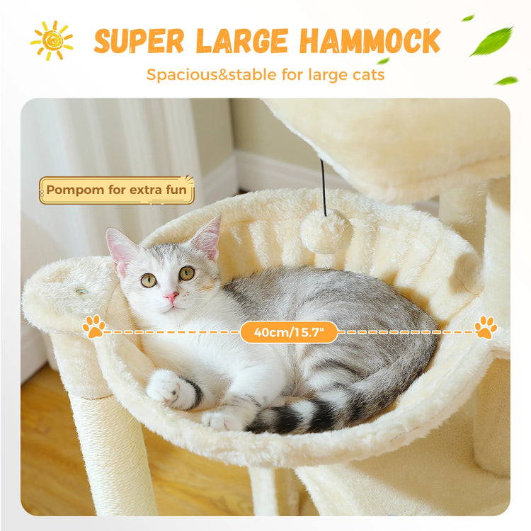 Large Multi-Level Cat Tree – Cozy Condos, Sisal Scratching Posts & Fun Toys for Indoor Cats
